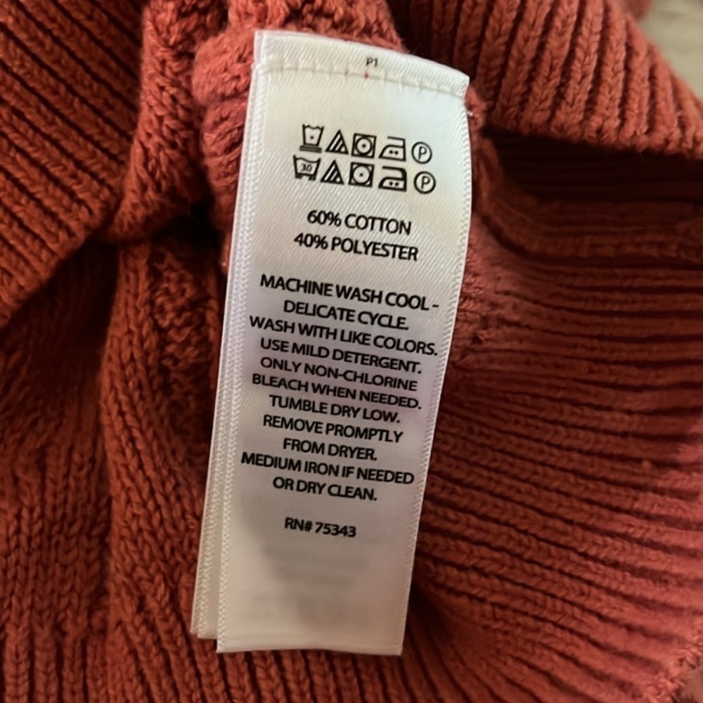 Joie cable knit sweater in orange | size medium - Picture 6 of 6